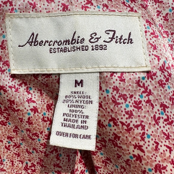 Vintage ABERCROMBIE & FITCH Wool Plaid Jacket Blazer Legally Blonde Y2K Pink M - Picture 9 of 10